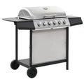 Gas-Grillwagen mit 6 Brennern Silber Edelstahl Vidaxl