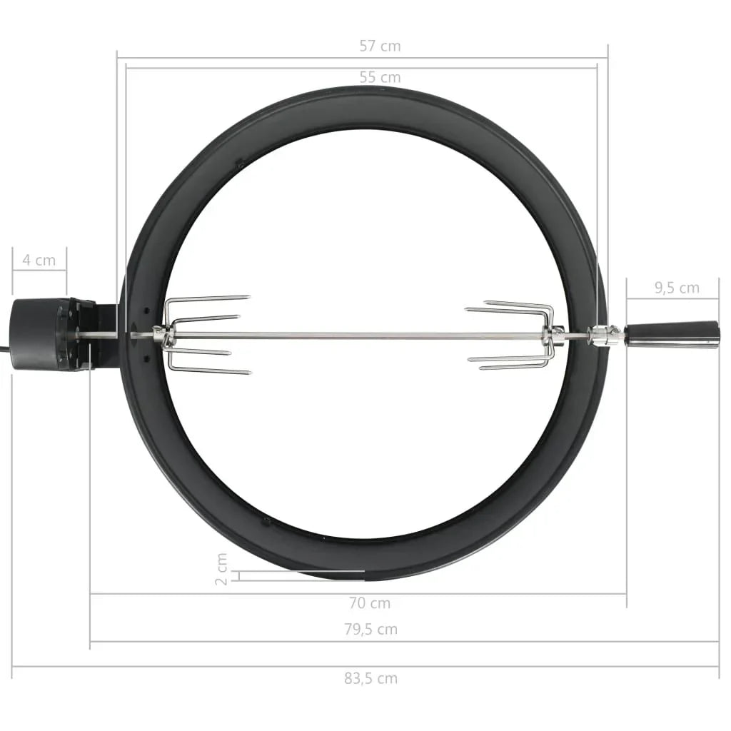 Vidaxl Barbecue-Grillring-Kit in Schwarz, 57 cm
