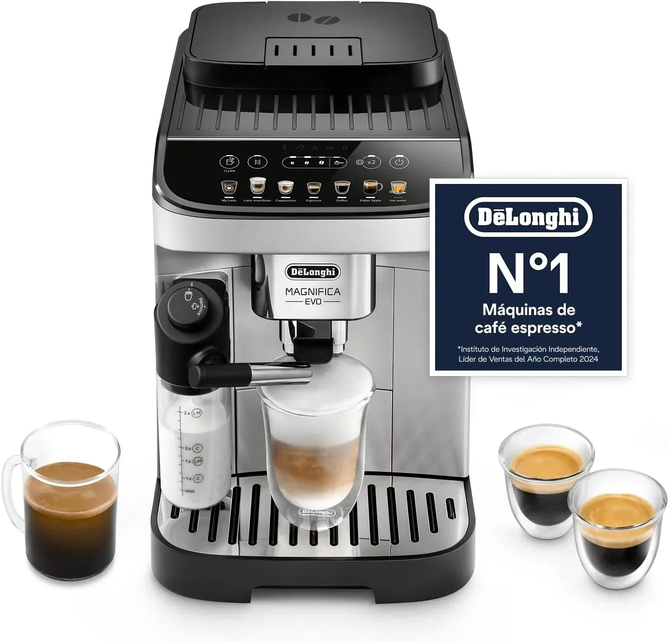 De'Longhi Magnifica Evo Superatomatic Coffee Maker for Coffee and Cappuccino, ECAM292.81.B, LatteCrema, 7 Recipes, Black