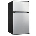 KLEINER KÜHLSCHRANK Minikühlschrank Gefrierfach Hotell Büro Silber LED 88l. 86cm