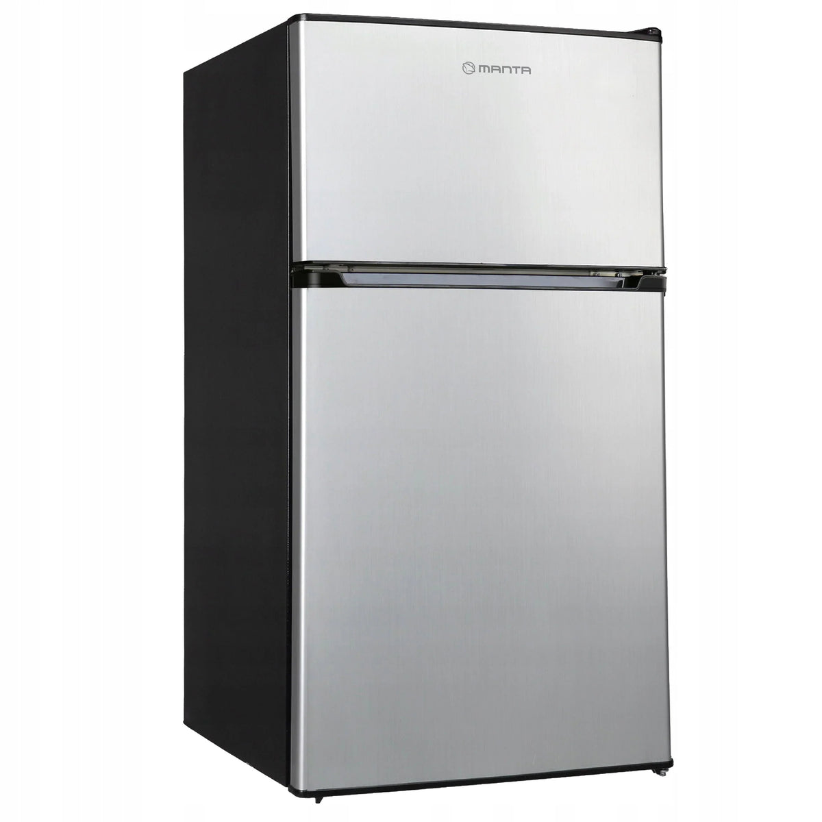 KLEINER KÜHLSCHRANK Minikühlschrank Gefrierfach Hotell Büro Silber LED 88l. 86cm