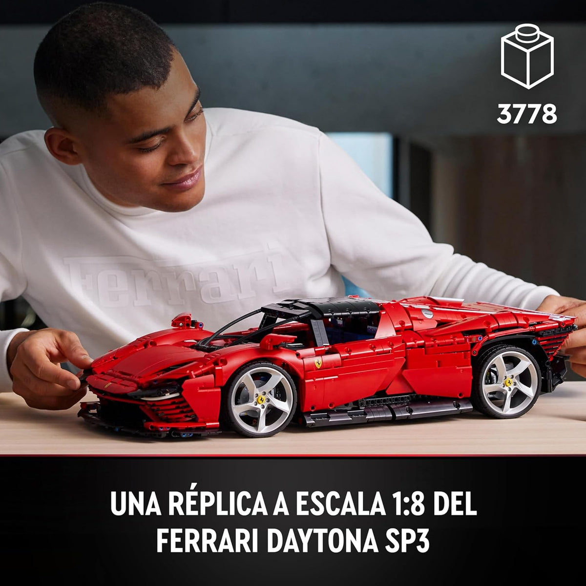LEGO Technic Ferrari Daytona SP3, baubares rotes Supercar-Modell, Maßstab 1:8, Sammlergeschenk für Männer und Frauen, ultimatives Autokonzept 42143