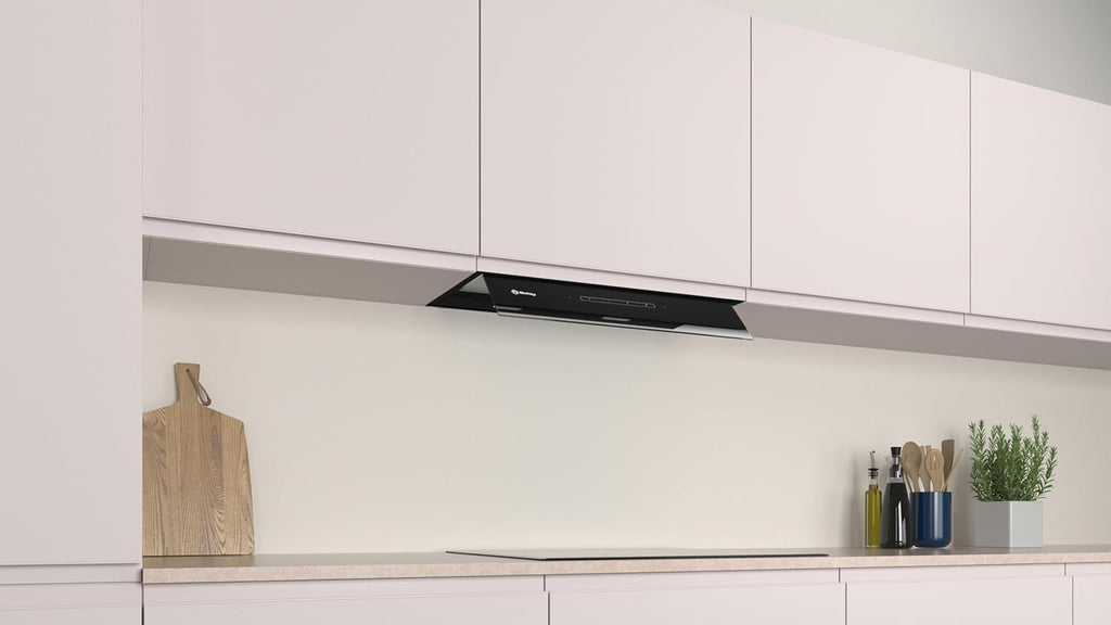 Balay – Integrierbare Deko-Dunstabzugshaube, 60 cm breit, 4 Leistungsstufen, Abluft- oder Umluftbetrieb, Schwarz, 3BD967GN