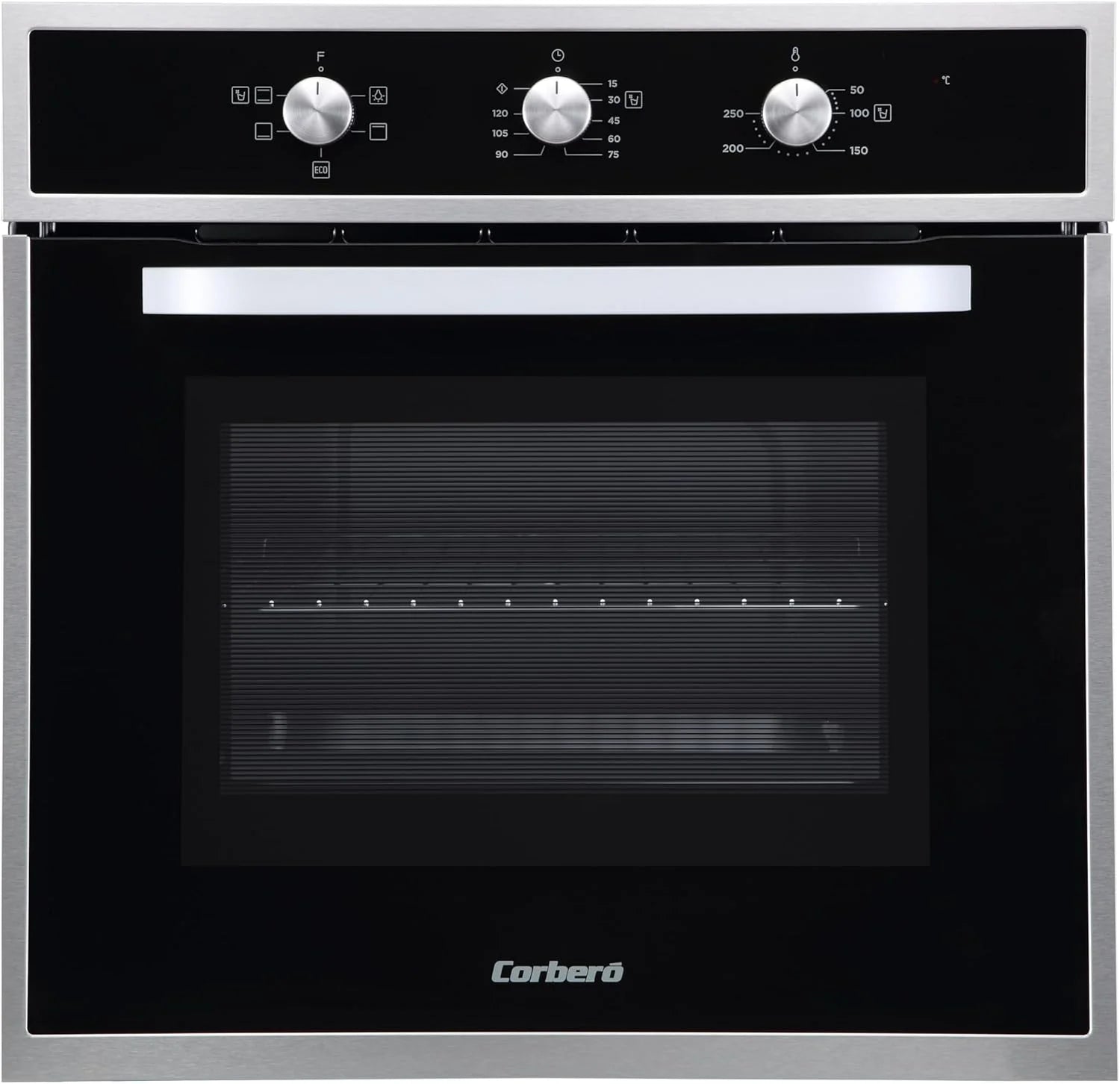 Corberó - Horno convección 70L | CCHM603X | 60x60x58 cm |Convencional con 4 Programas | Luz Interior | Limpieza Hidrólisis | Puerta Doble Cristal | 2100W | Negro perfil Inox